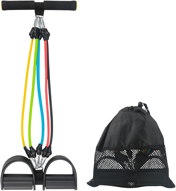 Adjustable Foot Pedal Resistance Band, Durable Foot Pedal Resistance Trainer with Bag. Multifunctional Pedal Puller Resistance Rope with Handles. Fitness Equipment for Women and Men.