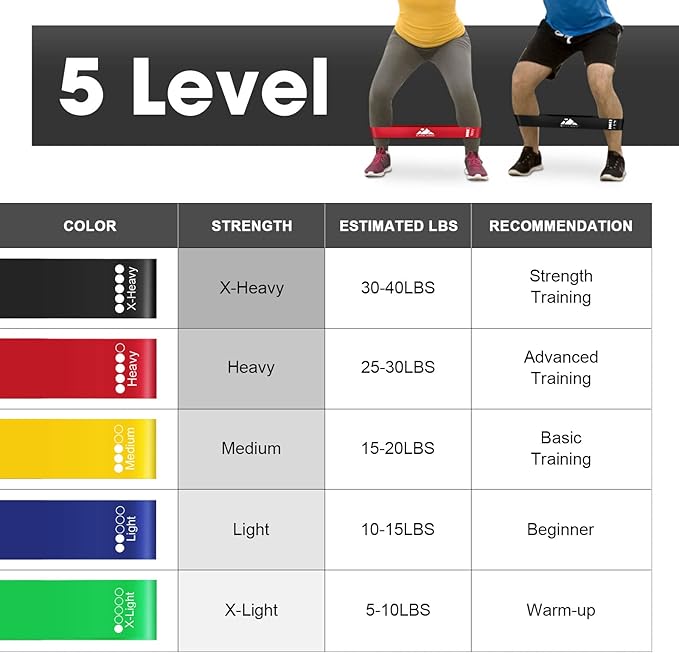 Resistance Bands Set, Workout Bands with Handles, Door Anchor, Ankle Straps and Carry Bag, Exercise Bands for Shape Body and Home Workouts