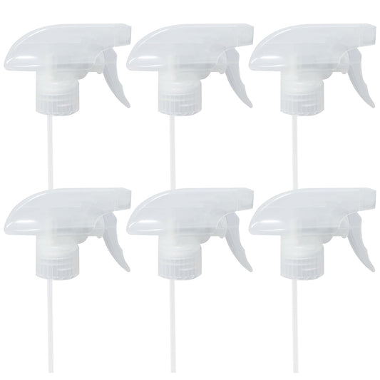 6-Pack Transparent White Trigger Sprayer (6 Count, Black, White, Plastic, Metal, HDPE, Spray Bottle, Trigger Sprayer, Dispenser, Cleaning, Plant Watering, Hair Care)