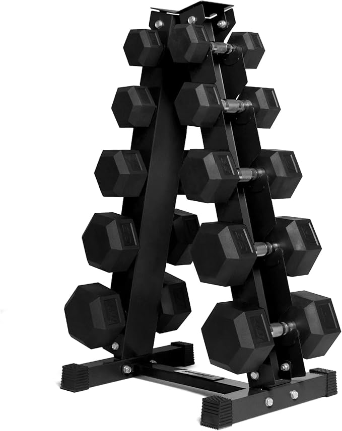 RitFit 5-650 LBS PVC Encased Hex Dumbbell Sets with Optional Rack for Home Gym, Hand weight with Chrome Handle for Strength Training, Workouts