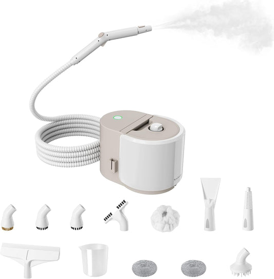 Newbealer Heavy-Duty Steam Cleaner for Home, Stainless Steel Boiler, 12-Piece Accessory Kit, Max 5 Bar Pressure, Multi-Purpose Steamer for Floors, Cars, Furniture, Upholstery, and More