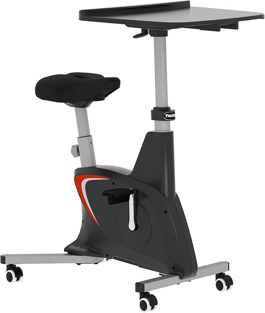 FLEXISPOT Exercise Bike with 2D Desktop, Space Saving Under Desk Bike with Removable Desk, Stationary Bikes Indoor Bikes with 300LBS Heavy Duty 8-Level Resistance Flywheel Optional LCD, V9PRO/V9MAX