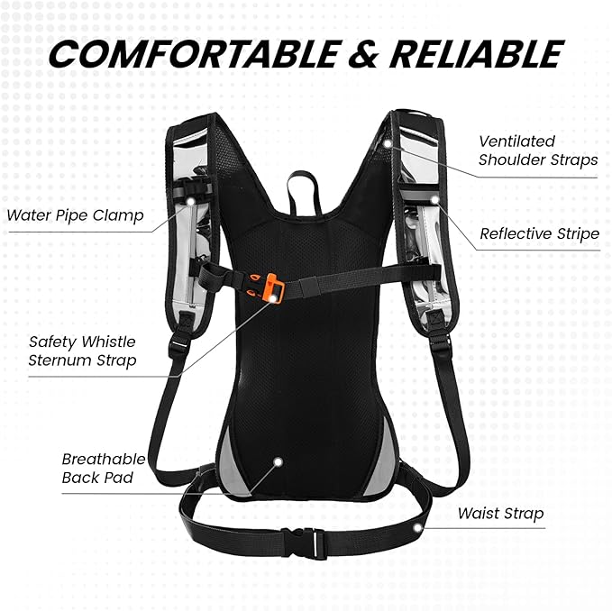 Nepest Hydration Pack Backpack for Women & Men, Lightweight Water Backpack with 2L Water Bladder for Hiking Cycling Running Biking