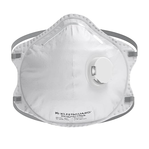 Kleenguard™ 3300 Series N95 Particulate Respirator (54626), RA3315V Molded Cup Style, NIOSH-Approved, Exhalation Valve, Regular Fit, White (10 Respirators/Box)