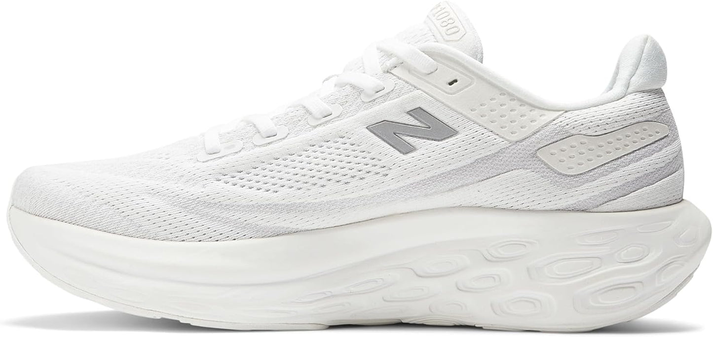 New Balance Men's M1080W13 Running Shoe, White/Light Silver Metallic, 9 X-Wide