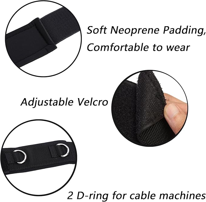 2Pcs Fitness Thigh Straps Soft Neoprene Padded Fitness Leg Exercise Attachment Adjustable Thigh Resistance Belt for Machines Gym Workout Speed Exercise Taekwondo Football Running