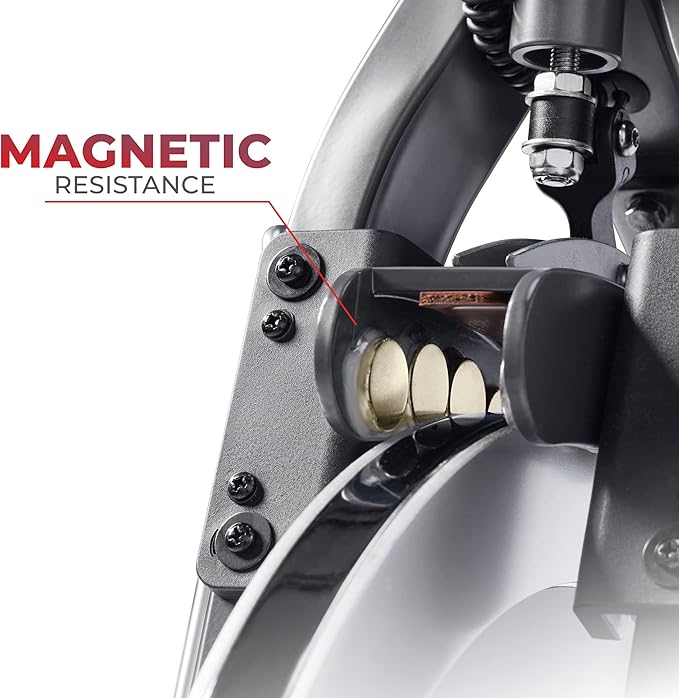 Sunny Health & Fitness Magnetic Exercise Bike, 44LB Flywheel & 300LB Weight Capacity for Intensive Home Workout, Indoor Cardio Training w/4-Way Adjustable Seat, Optional Free SunnyFit App Connection