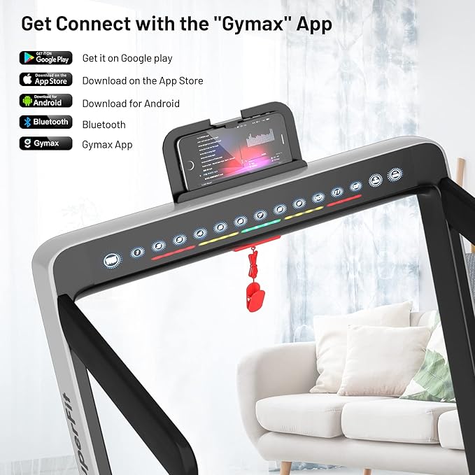 GYMAX Walking Pad, Dual LED Display 2 in 1 Under Desk Treadmill for Home with Remote & Smart App Control, 2.25HP Foldable Portable Treadmill Running Machine for Office Small Space