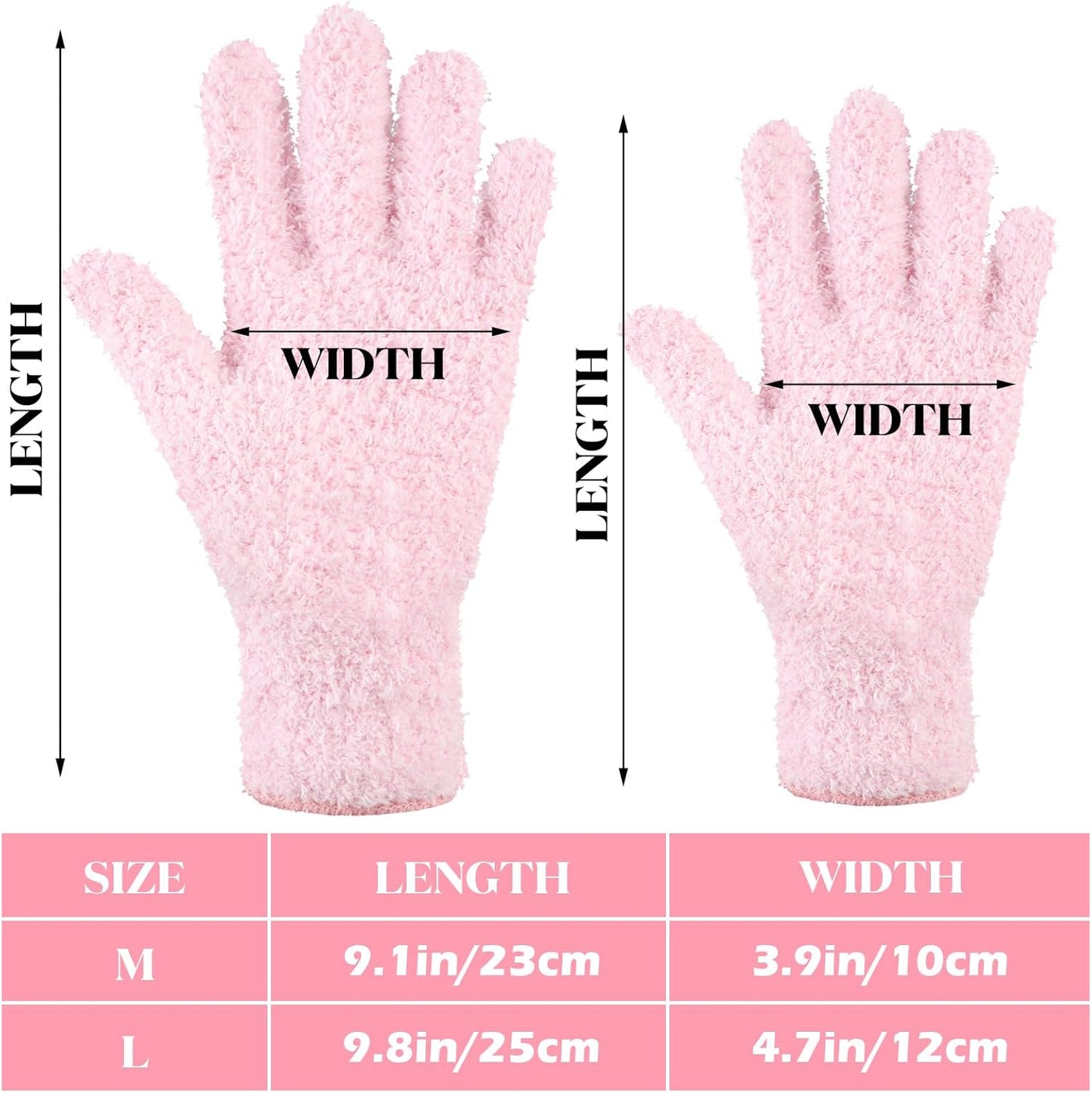 Bencailor 6 Pairs Microfiber Dusting Gloves, Dusting Cleaning Gloves Microfiber Gloves for Plants House Blinds Car Dust Mitt (Fresh Color,Medium)