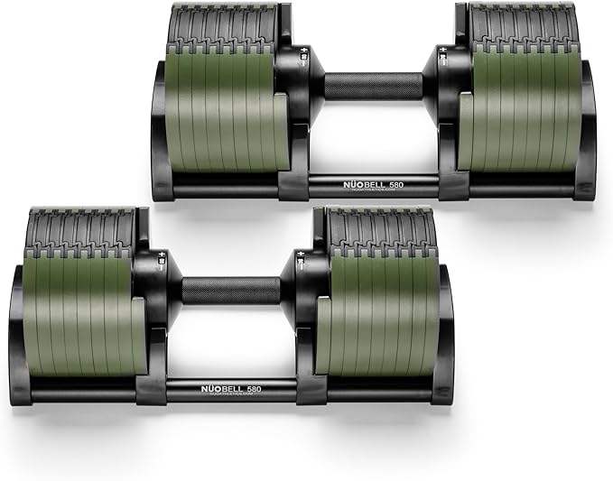 NÜOBELL® Adjustable Dumbbell Set, 5-50 LB or 5-80 LB, Easy Twist 2024-25 Model, All-In-One Weights Set (Pair) for Home, Original Manufacturer