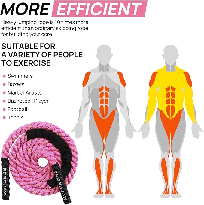 Weighted Jump Rope for Fitness – Heavy Skipping Rope for Women & Adults, Ideal for Home Gym Workouts, Strength Training, Weight Loss, and Boxing