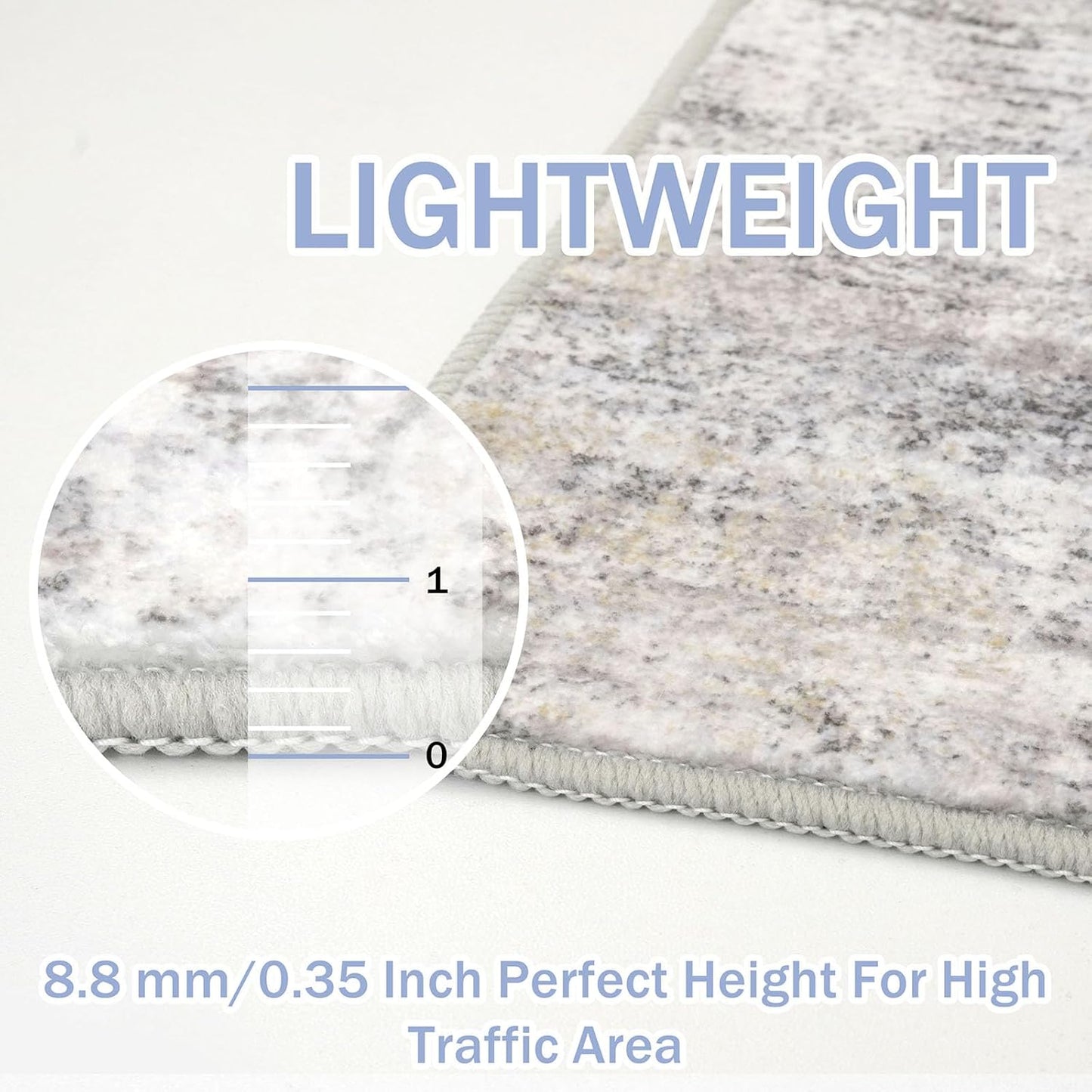 IOHOUZE Abstract Runner Rug 2x7 Ft Washable Runners for Hallways, Non Slip Kitchen Runner Printed Faux Wool Entryway Runners Indoor, Modern Abstract Floor Carpet for Hall Kitchen Bedroom, Grey Beige