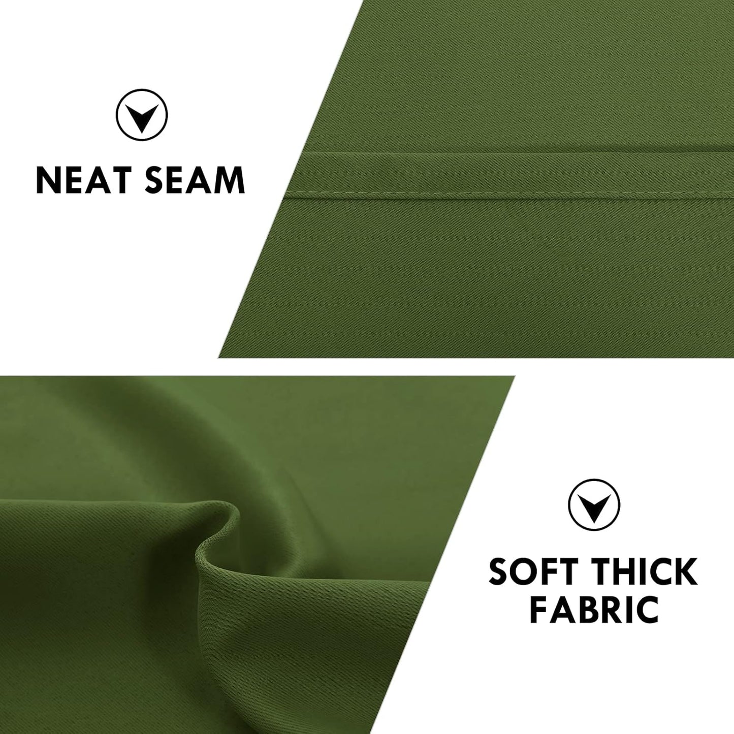 DWCN Blackout Curtains Room Darkening Thermal Insulated Bedroom Curtains Window Curtain Panels, 42 x 84 inches Long, Set of 2 Olive Green Rod Pocket Drapes