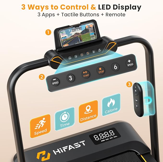 Walking Pad Treadmill, 3 in 1 Foldable Under Desk Treadmills for Home Office, Small Walking Pad with Incline Handle Bar, 300lbs Capacity 2.5HP Portable Running Machine with APP Remote Control