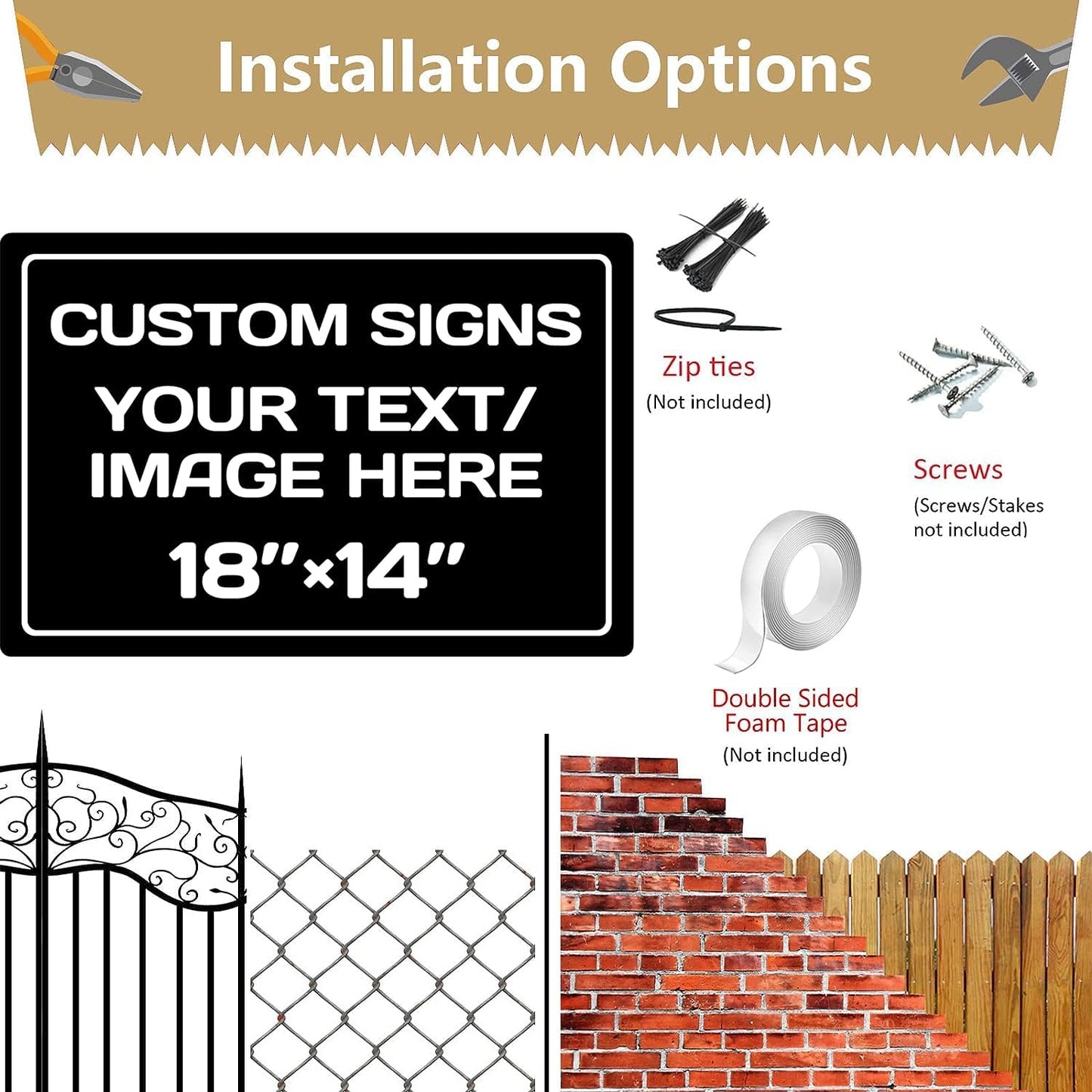 Custom Sign,Personalized Metal signs,Aluminum Weatherproof Metal Sign,Multiple Sizes Custom Personalized Text And picture Here,hazard sign,garden sign,custom door sign,Customised business signs(18*14 Inch)