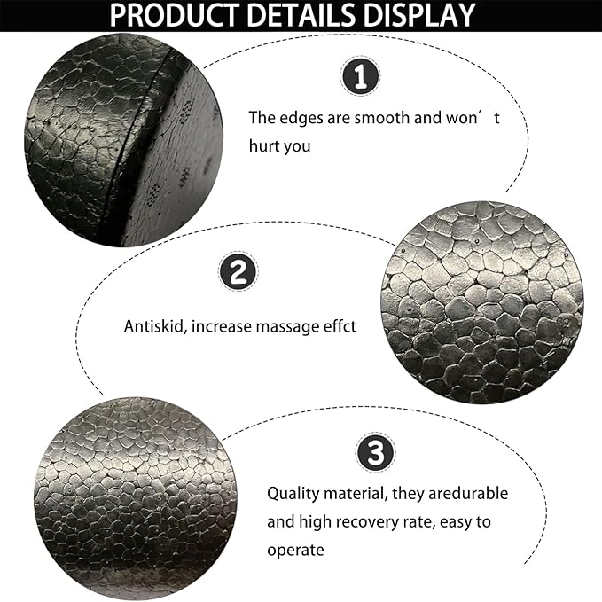 Travel Size Back Roller, High Density Foam Roller for Back Stretching, Physical Therapy, Yoga, Pilates, Post Workout Muscle Recuperation, 12" X 4" Round (Black)