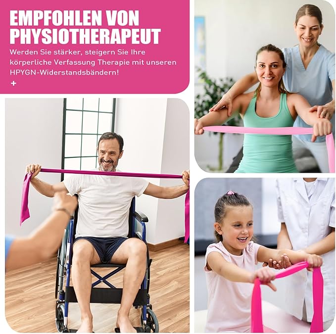 Resistance Bands, Exercise Bands, Physical Therapy Bands for Strength Training, Yoga, Pilates, Stretch Elastic Band with Different Strengths, Workout Bands for Home Gym