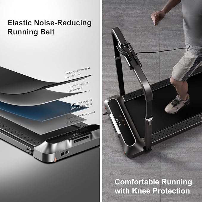 WALKINGPAD R Series Folding Treadmill, 2 in 1 Walking Pad Under Desk Treadmill for Home and Office, Compact Foldable Design with App Control and LED Display, Spacious Belt for Walking or Running