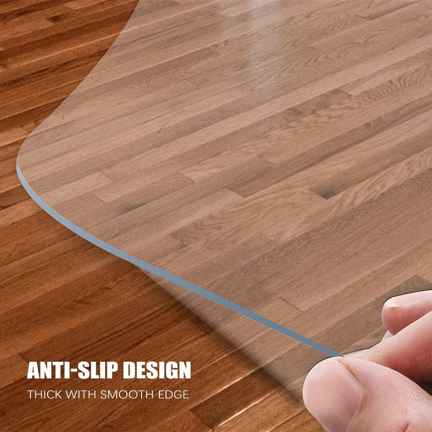 Kuyal Clear Chair mat for Hardwood Floor 46 x 72 inches Transparent Floor Mats Wood/Tile Protection Mat for Office & Home (46" X 72" Rectangle)