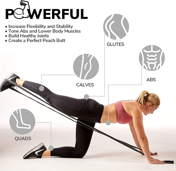 7Ft Long Resistance Bands for Stretching - Resistance Bands Set with Door Anchor - Exercise Bands Including Carry Pouch, E-Book & App - Latex-Free Workout Bands