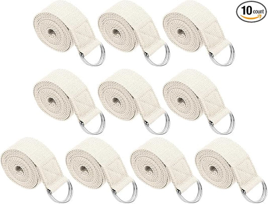PATIKIL Yoga Strap for Stretching, Cotton Yoga Belt with Adjustable Metal D-Ring Buckle Stretch Band for Fitness Pilates