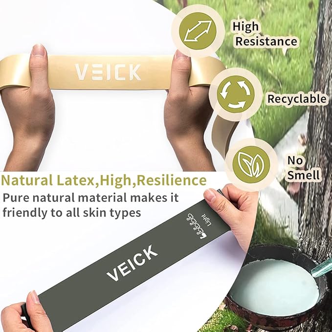 VEICK Resistance Bands for Working Out, Exercise Bands, Workout Bands, Pull Up Assistance Bands, Long Heavy Stretch Bands Set for Men and Women, Power Weight Gym at Home Fitness Equipment