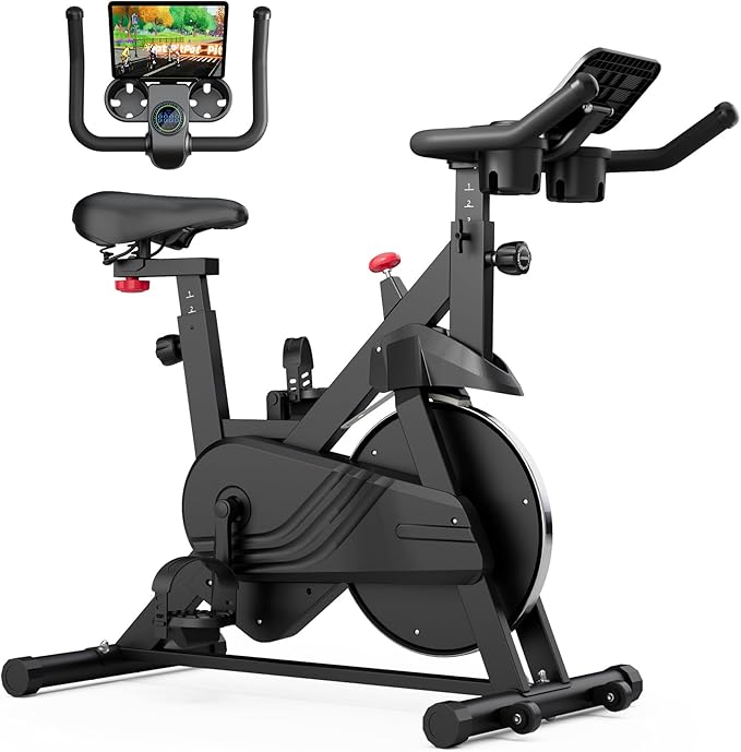 Superun Exercise Bike, Stationary Bikes for Home Gym with 32-Level Magnetic Resistance, 300LBS Capacity Indoor Cycling Bike with Comfortable Seat, LED Display
