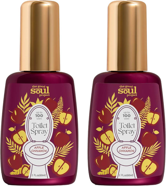 Toilet Spray, Travel Essentials, Apple Cinnamon, 4 Fl.Oz, Up to 200 Uses, Bathroom Odor Eliminator, Air Fresheners for Home and Work