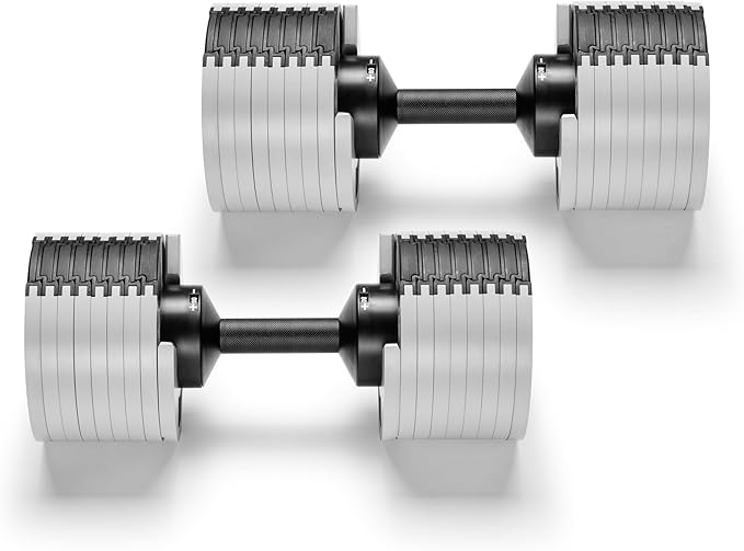 NÜOBELL® Adjustable Dumbbell Set, 5-50 LB or 5-80 LB, Easy Twist 2024-25 Model, All-In-One Weights Set (Pair) for Home, Original Manufacturer