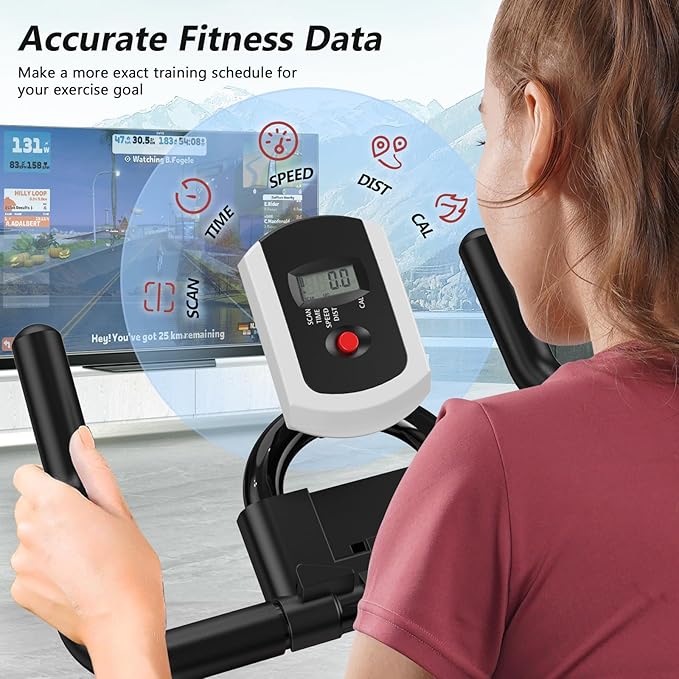 POOBOO Exercise Bike, Stationary Bike for Home Gym, Indoor Cycling Bike w/Comfortable Seat Cushion & Tablet Mount, Silent Belt Drive Indoor Bike for Cardio Workout