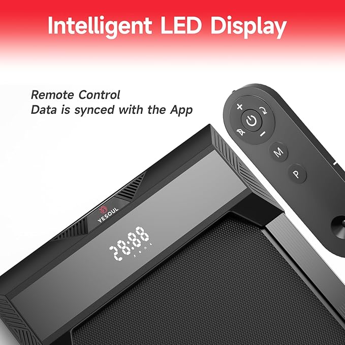 Yesoul Walking Treadmill for Seniors with Long Handrails – 4 Major Safety Protections, Emergency Stop Button, Treadmill for Home 300 lbs Capacity, Recovery Walking Machine with LED Display