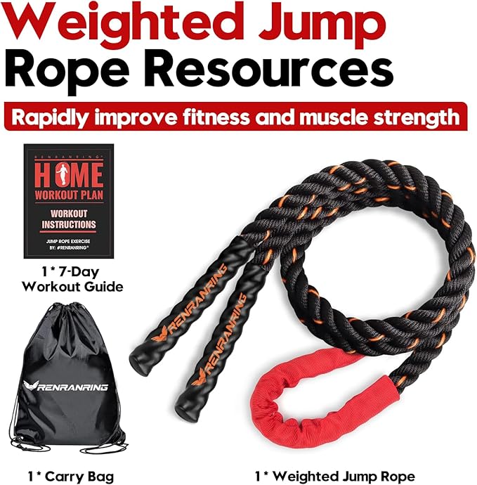 Weighted Jump Rope for Men and Women, 3lb 4lb 5lb Adult Heavy Skipping Rope, Jumprope for Fitness,Workout Equipment, Fitness Equipment for Home Gym Exercise,Improve Strength and Building Muscle