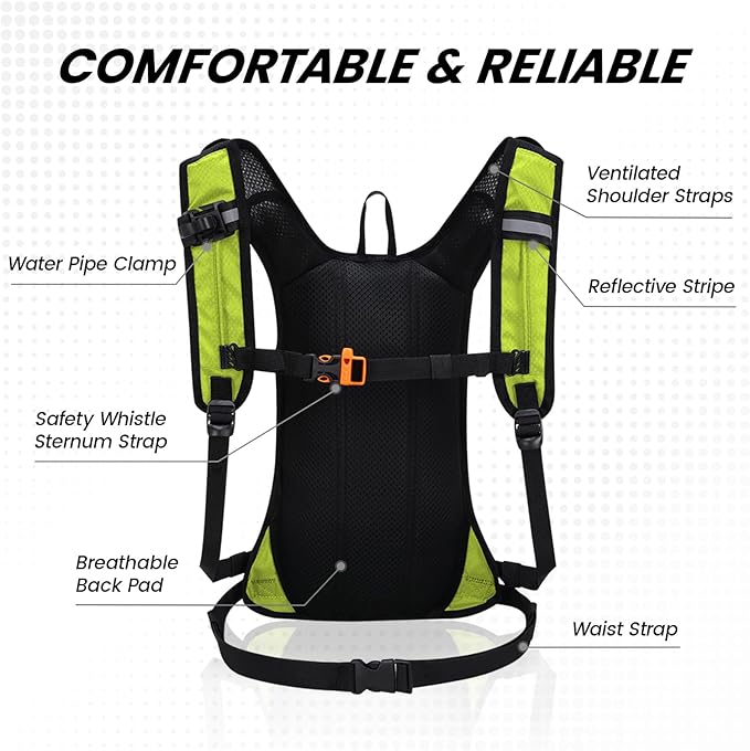 Nepest Hydration Pack Backpack for Women & Men, Lightweight Water Backpack with 2L Water Bladder for Hiking Cycling Running Biking