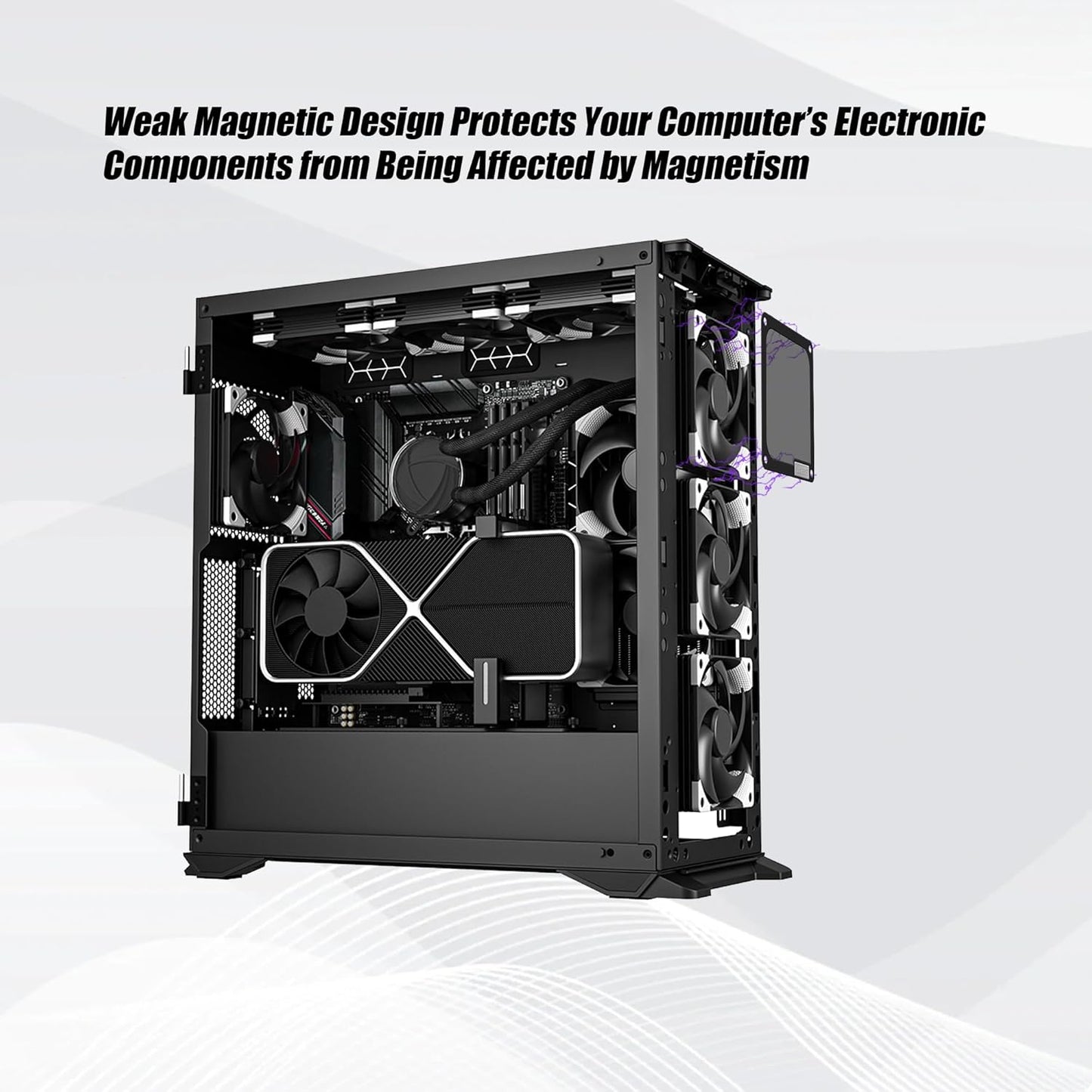140mm PC Dust Filter for Computer Cooler Fan/PSU/Routers PVC 50 Mesh, Magnetic Dust Mesh Computer Fan Filter Grills with Screws Dustproof Case Cover (PVC V4.0, 140 * 140mm, 2pcs, Black)