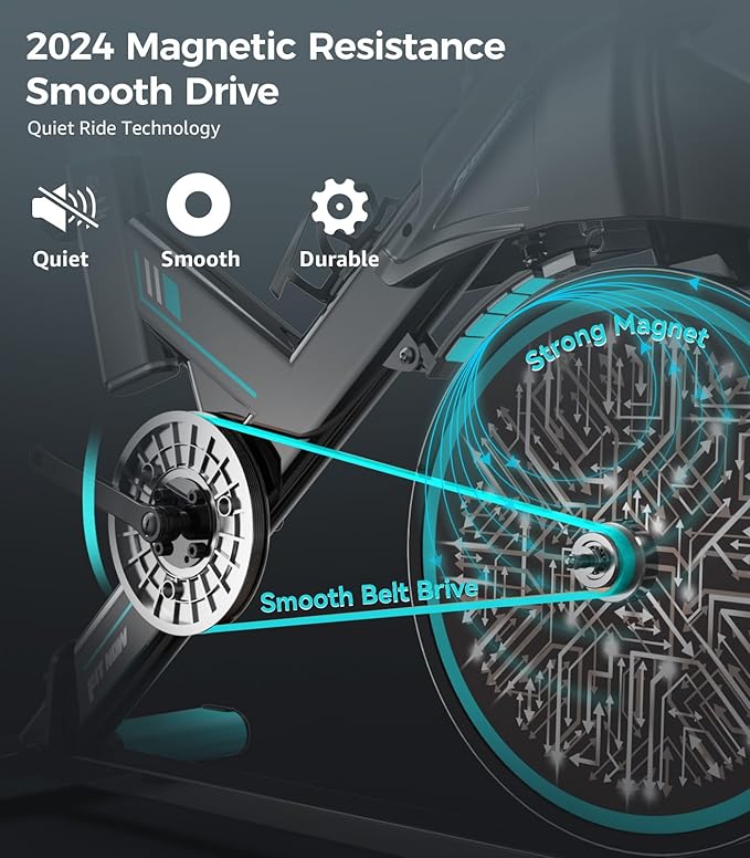 pooboo Exercise Bike, Adjustable Magnetic/Brake Pad Resistance Silent Belt Drive, Indoor Cycling Bike for Home Cardio, Fitness Stationary Bike with 350lbs/300lbs Weight Capacity &Upgraded Version Seat