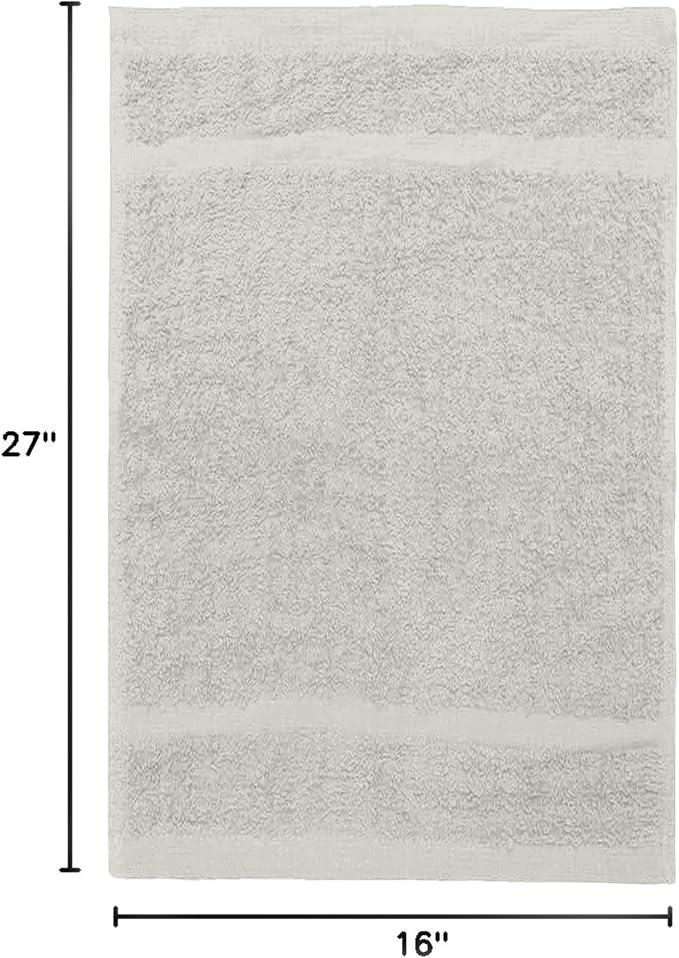 Avalon Salon Towel - Silver Hand Towels Bulk Pack of 24-100% Cotton Absorbent Spa, Facial & Gym Towels for Working Out - 16x27 Inches (Not Bleach Proof)