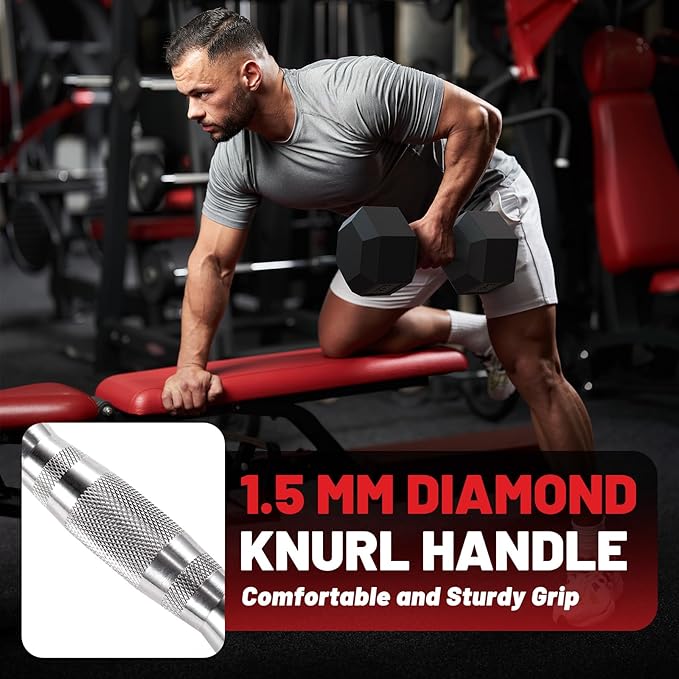 PAPABABE Hex Dumbbell Set, 45-135 lb Rubber Encased Home Gym Dumbbells, Weights Dumbbells Set for Women & Men, Hand Weight with Anti-Slip Grip