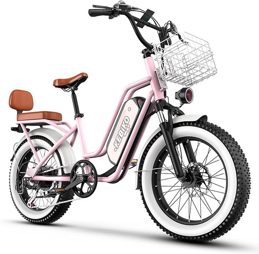 1500W Electric Bike for Adults,48V 20/60Ah Removable Battery Max Range 80Miles & 30MPH Electric Bicycle,20''×4" Fat Tire Ebike,Adult Electric Bicycles for Commute Beach Snow,E-Bike UL Certified