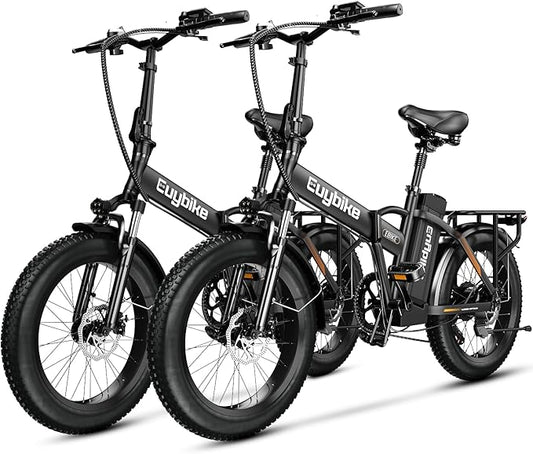 1000W Folding Electric Bike, 48V 20AH Large Removable Battery E Bike, 30+MPH, 80 Miles Max Range, 20" Fat Tire Electric Bike for Adults, Adult Electric Bicycles for Commute Beach Snow