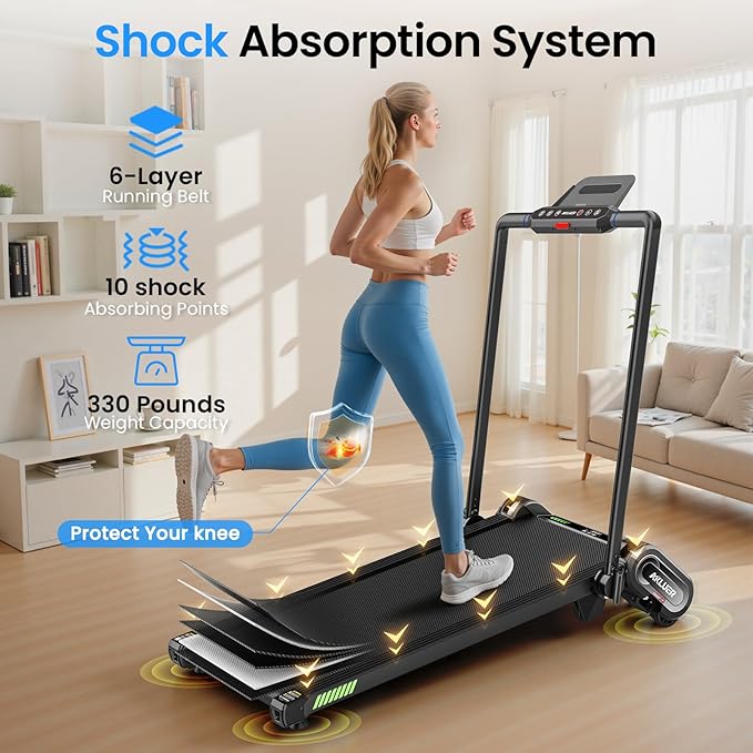 Walking Pad Treadmill with Auto Incline, 6 in 1 Under Desk Treadmill, 6-Level Incline Treadmills, 2.5HP Portable Treadmills for Home with 330LBS Capacity, LED Display, Remote Control