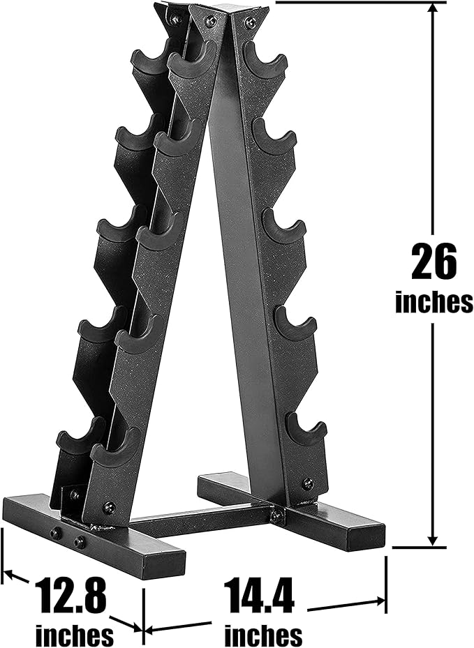 WF Athletic Supply Rubber Encased Hex Dumbbells with Rubber Grip Contoured Handle for Muscle Toning, Strength Building & Full Body Workout