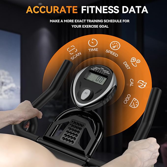 POOBOO Exercise Bike, Stationary Bike for Home Gym, Indoor Cycling Bike w/Comfortable Seat Cushion & Tablet Mount, Silent Belt Drive Indoor Bike for Cardio Workout