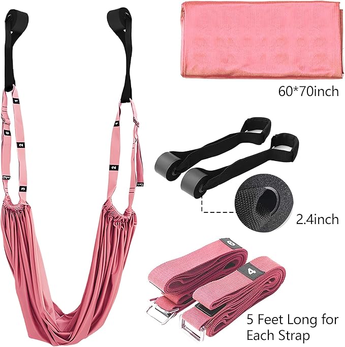 Leg Stretcher Strap, Stretching Equipment with Door Anchor Flexibility Trainer Backbend Assist for Dance Aerial Yoga Ballet Leg Stretching Exercise
