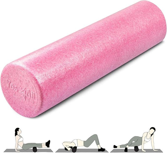 Yes4All High-Density EPP Round Back Roller Foam, Exercise Foam Roller for Yoga, Pilates & Stretching - 12, 18, 24, 36 inch