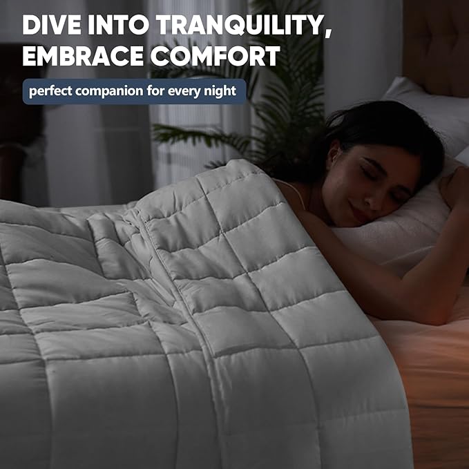 King Size Weighted Blanket for Adults (30 lbs, 80” x 87”, White) Cooling Heavy Blanket for Sleeping Perfect for 290-310 lbs, Breathable Blanket for Adults & Couple All Season, Machine Washable
