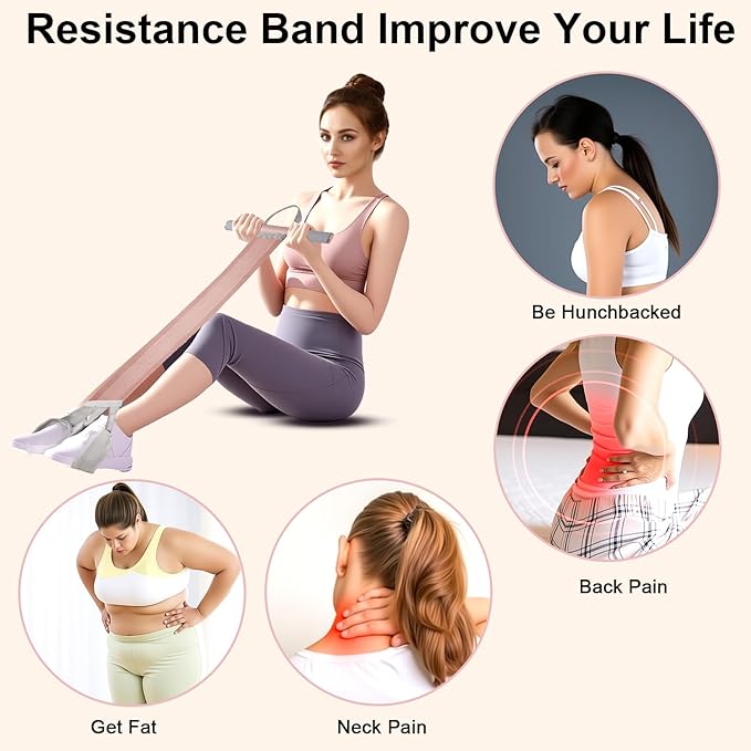 120LB Fabric Resistance Band with Handles,Non-Slip Pedal Puller Resistance Band for Strength Muscle Training-Thicken Fabric Fitness Resistance Bands for Full Body Toning,Physical Therapy