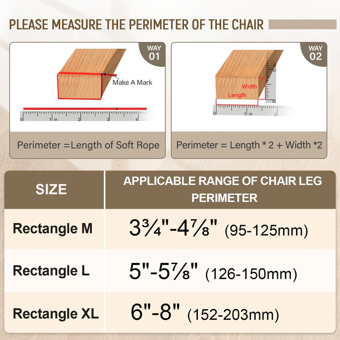 BUMACO Chair Leg Floor Protectors Rectangle Chair Leg Protectors for Hardwood Floors Silicone Pads Covers to Protect Floors(Clear-40 Pcs, Rectangle XL Fit (Perimeter: 6"~8")
