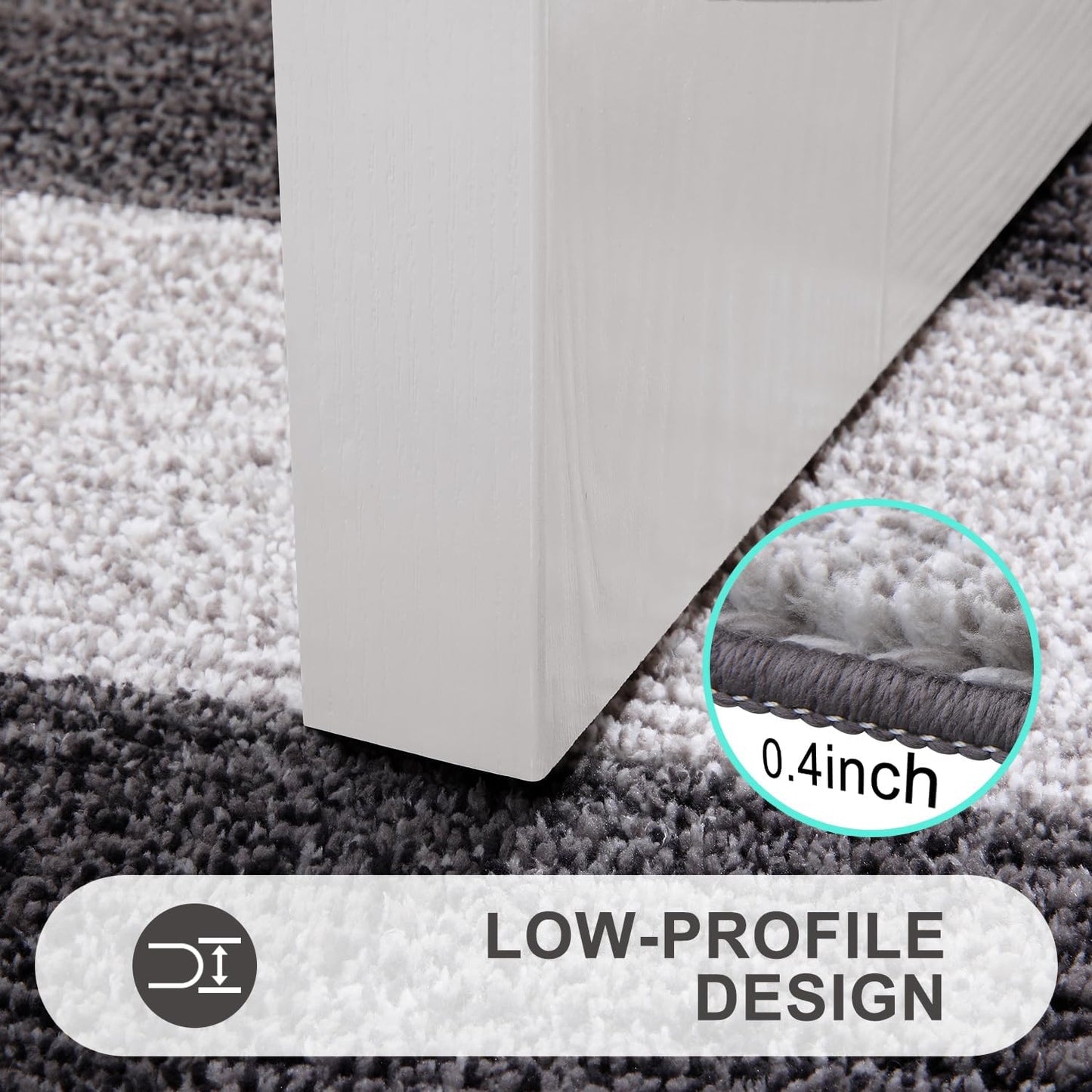 Kitinjoy Indoor Outdoor Door Mat, 59x20 Non-Slip Absorbent Dirt Trapper, Low-Profile Washable Inside Entrance Front Floor Mat, Sturdy Soft Entry Doormats for Entryway, Grey
