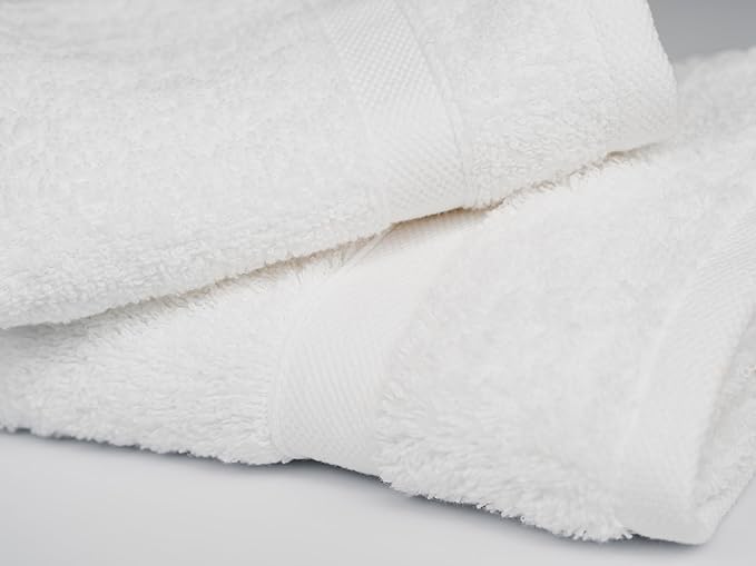 CH White Bath Towels Bulk - 22 x 44 Inches, 100% Cotton Economy Light Weight Towels for Commercial Use - Quick Dry, Ultra-Soft, and Absorbent Bulk Towels (12 Pack)