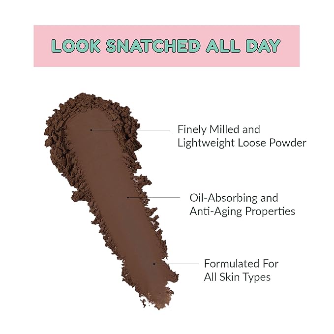 Kimchi Chic Beauty Puff Puff Pass Set and Bake Setting Powder for Makeup, Extra Fluffy Loose Face Powder Poof, Soft Natural Face Makeup for Uneven Skin Tone, 08 Chocolate